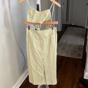 Linen skirt and bralette matching set